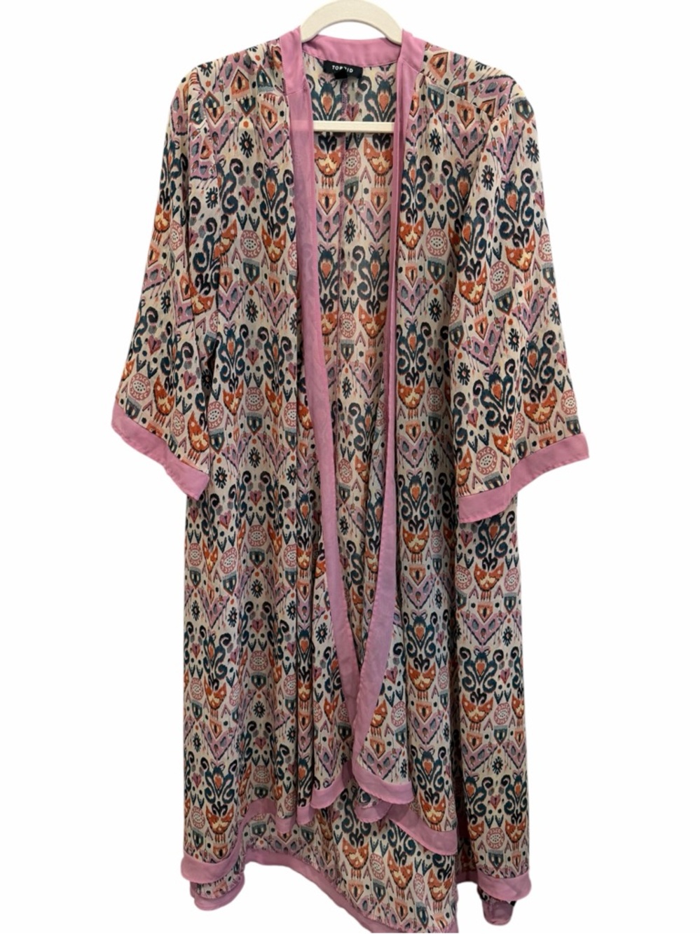 Torrid Kimono Swimsuit Open Front Coverup Purple Print Flowy size 2